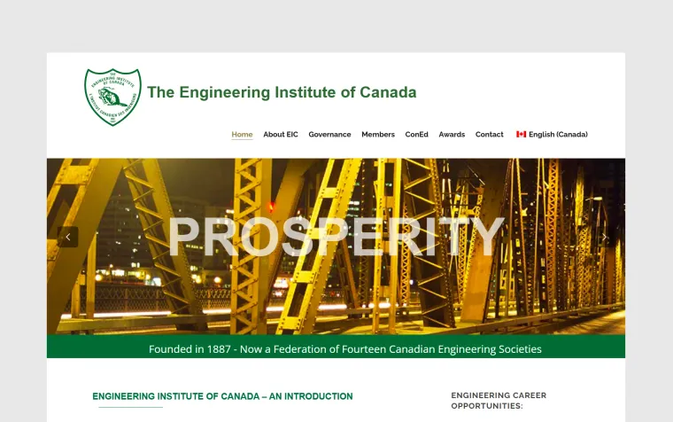 The Engineering Institute of Canada website, built by Foxroy