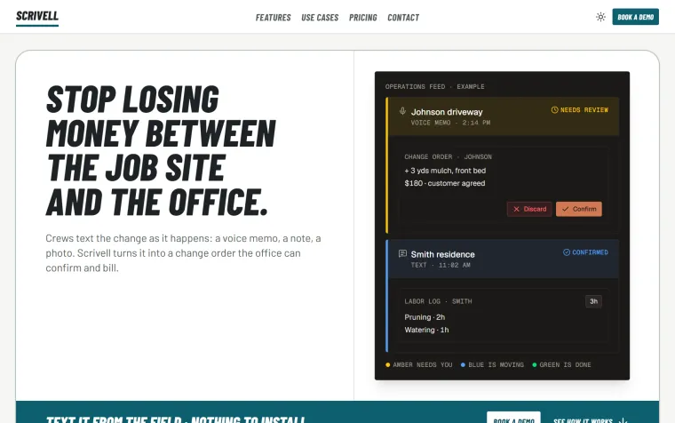 The Scrivell website, built by Foxroy